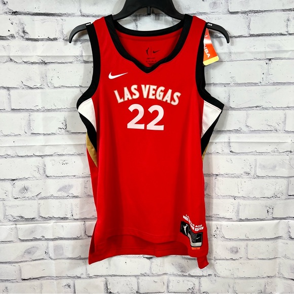 Nike Tops - Nike WNBA Explorer Edition Jersey Las Vegas Aces Red A’ja Wilson small